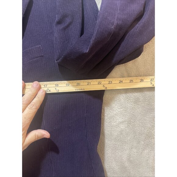Lands End Royal Purple 100% WOOL Corduroy Blazer Sport Coat‎ Jacket Mens 41R - Picture 4 of 16